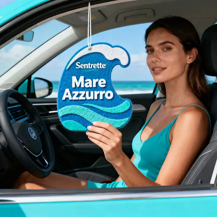 mejor ambientador de coche personalizado fabricado en Italia por Sentorette con esencias exclusivas y fragancia duradera